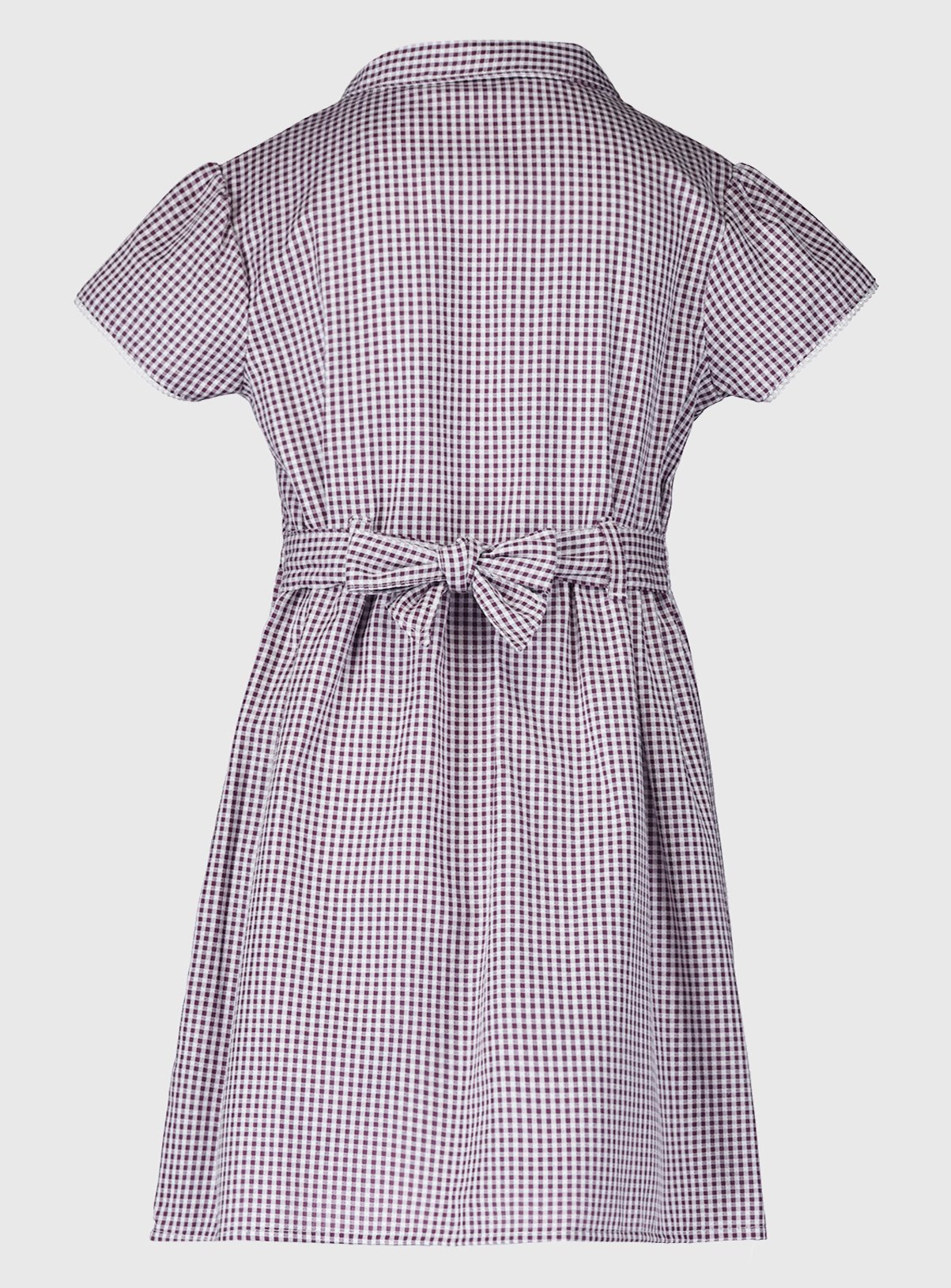 2 Pack Classic Dark Red Back Bow Gingham Dress  5 years - Image 3 thumbnail